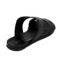 Women's black leather flip-flops 19237