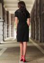 Formal black dress with a high waist and flared collar Avangard