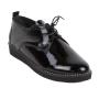 Women black shoes from black natural lacquer 970-Lak