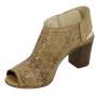 Women's beige leather shoes with flowers shape perforation