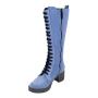 Women's blue suede leather boots 32805