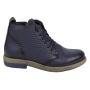 Women's blue leather boots with warm lining 20431