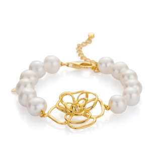 Bracelate with fresh water white pearls RB256BWG Swan