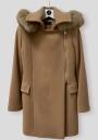 Women's wool coat with camel hood 12103-804