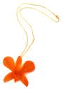 Necklace With Real Orchid In Orange Colour Dannyra Jewels