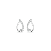 Silver earrings with zircons JT7352E Swan