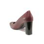 Elegant women's high-heeled shoes made of natural smooth leather and burgundy lacquer 21191