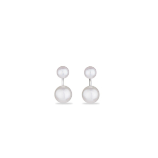 Silver Earrings with natural white pearls CA5048E Swan