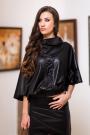 Black leather front coat Avangard