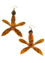 Earrings With Real Tiger Orchid And Tiger's Eye Stone Dannyra Jewels