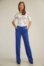 Women's trousers in blue color cropped cut 62118-402-2