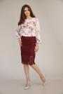 Formal women's blouse with long sleeves with flowers 82118-710