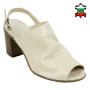 Women's beige leather sandals