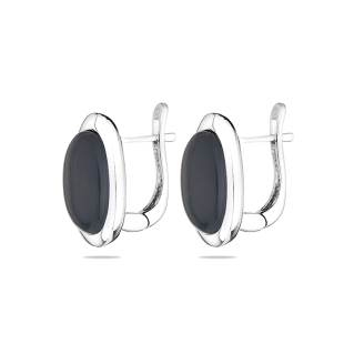 Silver Earrings with black onix GL1347E Swan