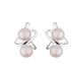 Silver earrings with white pearls FN562E Swan