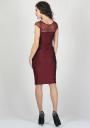 Rochie în nuanţă bordo cu dantelă fină 22554 RUMENA