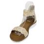 Women's beige leather sandals 33663