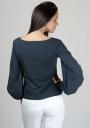 Dark Grey Blouse with Buffon Sleeves Basic Line 