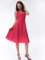 Women's linen cyclamen dress with black dots 71928-733