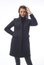 Elegant black wool coat and cashmere 12008-3