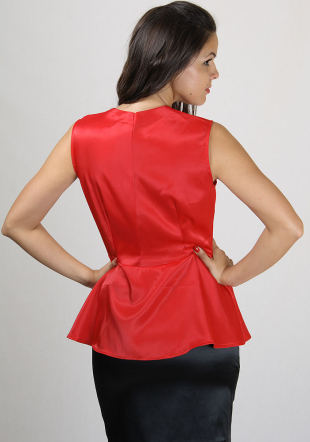 Red elegant satin top BF RUMENA