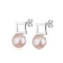 Silver earrings with freshwater pink pearls CA5108R Swan