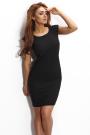 Dress in classic straight shape in black color