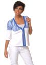 White cardigan with blue stripes Z-10