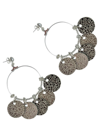 Earrings Silver Plated with Leather Pandants Dannyra Jewels