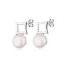 Silver earrings with freshwater white pearl CA5108W Swan