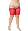 Plus size red lycra thights protectors model