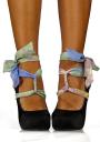 Green-purple shoes accessory with long ribbons Glezli Girls