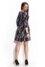 Dark blue dress with golden floral motifs