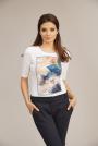 Women's elegant white blouse with applique 82122-110-3