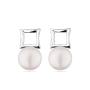 Silver earrings with freshwater white pearl CA5108W Swan