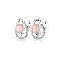 Silver earrings with natural pearl and zirconium FN596ER Swan