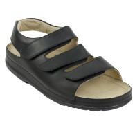 Men's sandals in black with vecro 21365