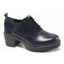 Women's shoes made of genuine leather in navy color with anatomical insole on medium heel 21182