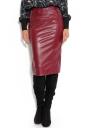 Set of flowers blouse and leather skirt burgundy color Avangard