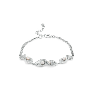 Silver bracelate with white pearls RT083BW Swan