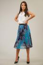 Women's pleated skirt with elastic in blue color 52122-515