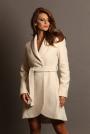 Women's elegant ivory belted coat 12310-102