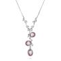 Silver necklace with freshwater pink pearls and zirconium petals CAA001P Swan