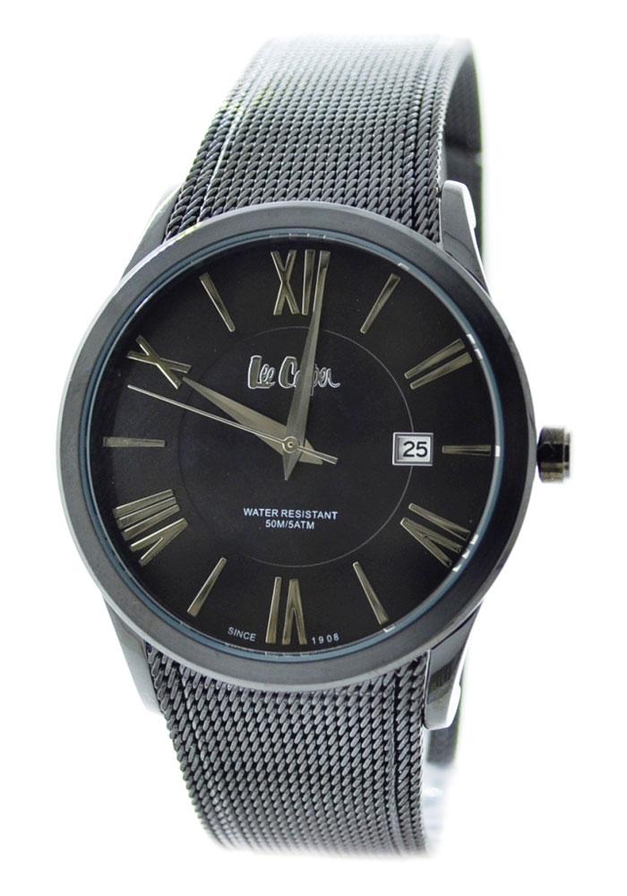 Lee Cooper LC-64G-G Men's mesh bracelet watch in black colour | Men's ...