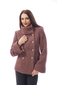 Women's short coat in pipette burgundy Radeks 12002-Т6