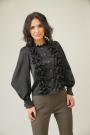 Women's formal blouse with black curls 82308-900