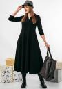 Women's long casual dress in black color Avangard 