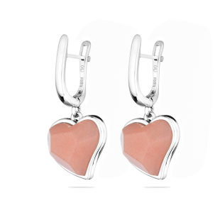 Silver Earrings with pink corals GL1657E Swan