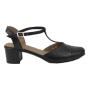 Women's sandals made of natural leather in black color 224NERO