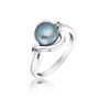 Silver ring with white freshwater pearl and zircon SR0019B Swan